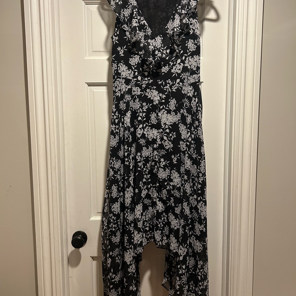 Banana Republic Black and White Asymmetrical High-Low Sundress